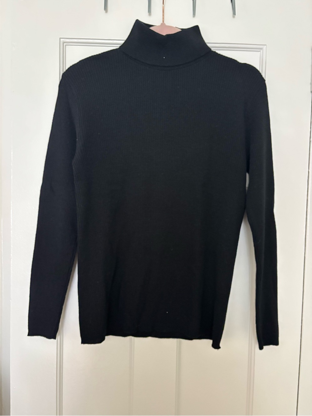 Pendleton Black Zip Mock Neck Ribbed Sweater
